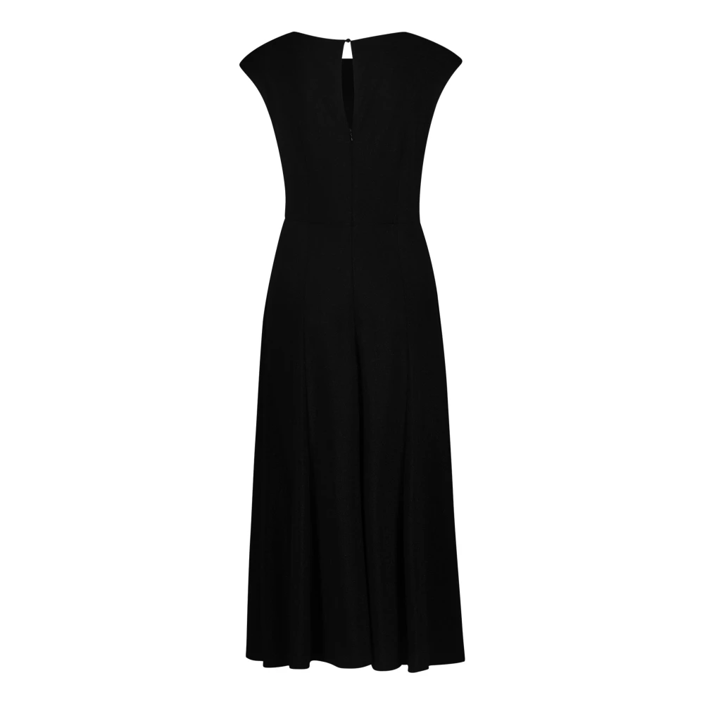 Betty & Co Mouwloze Jerseyjurk met Plooien Black Dames