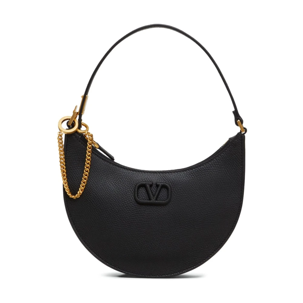 Valentino Garavani Zwarte V-Sling Mini Hobo Tas Black Dames