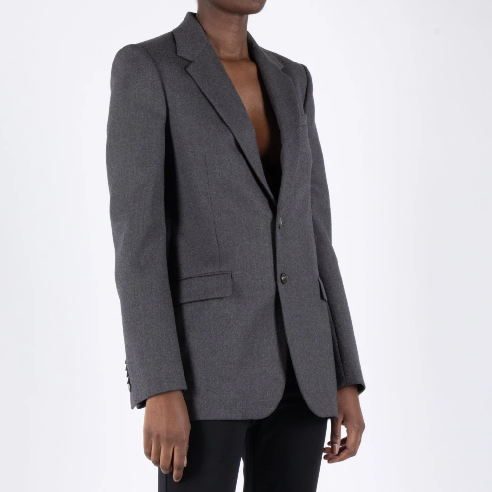 Wardrobe.nyc Houtskool Single-Breasted Blazer Gray Dames