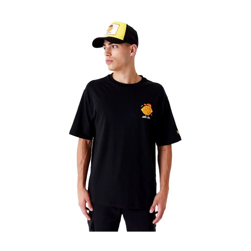 new era Zwart Grafisch T-shirt Black Heren