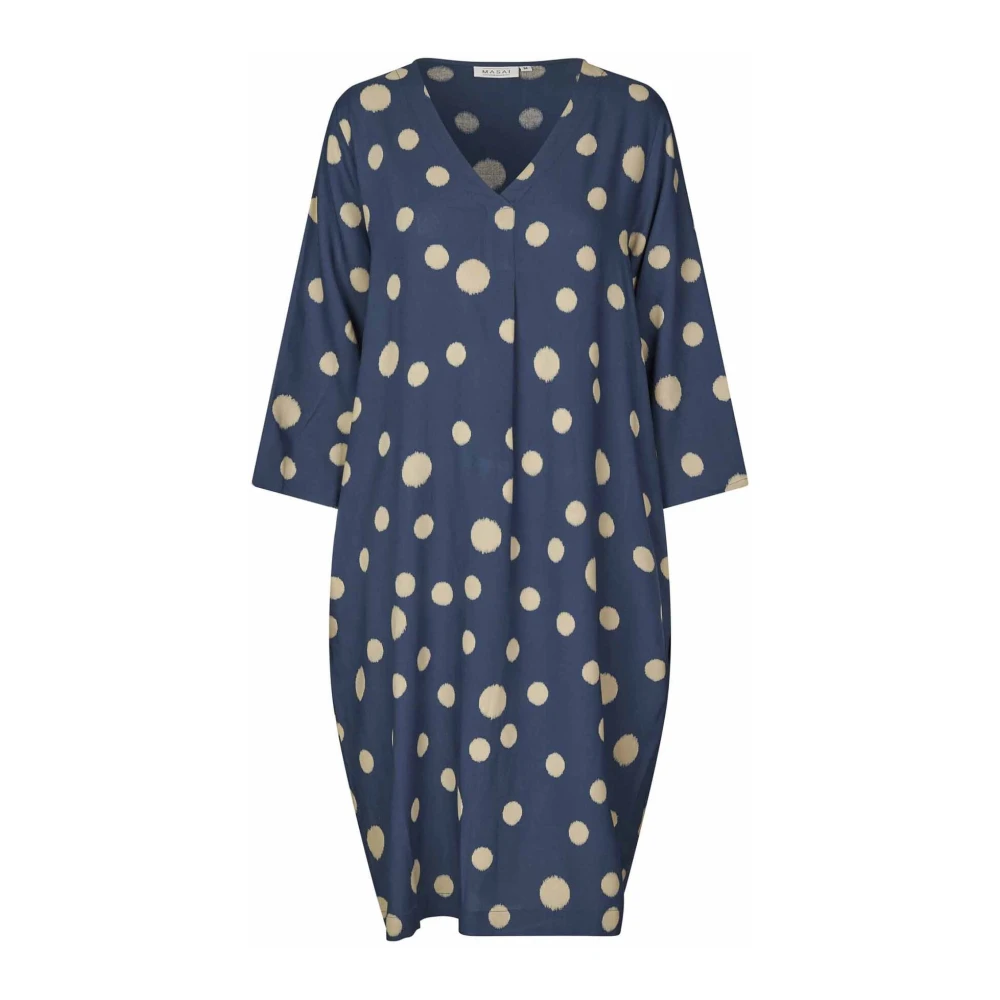 Masai Moonlit Ocean Jurk met 3 4 Mouwen Blue Dames