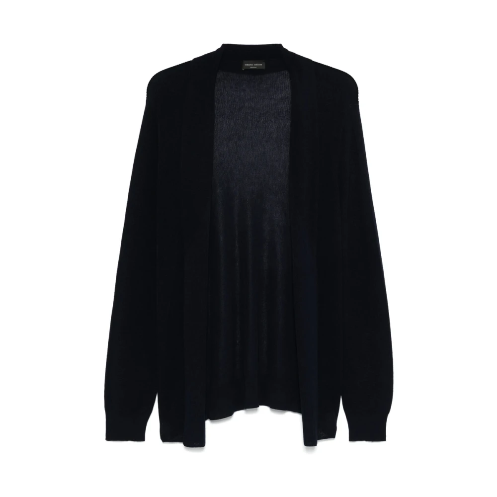 Roberto Collina Navy Blue Ribbed Cuffs Sweater Blue Heren