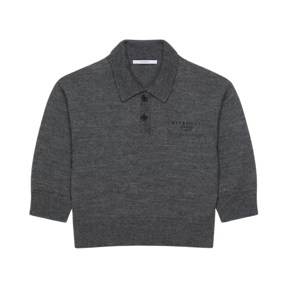 Givenchy Women's Gray Polo Shirts, S, Polo Top In Wool