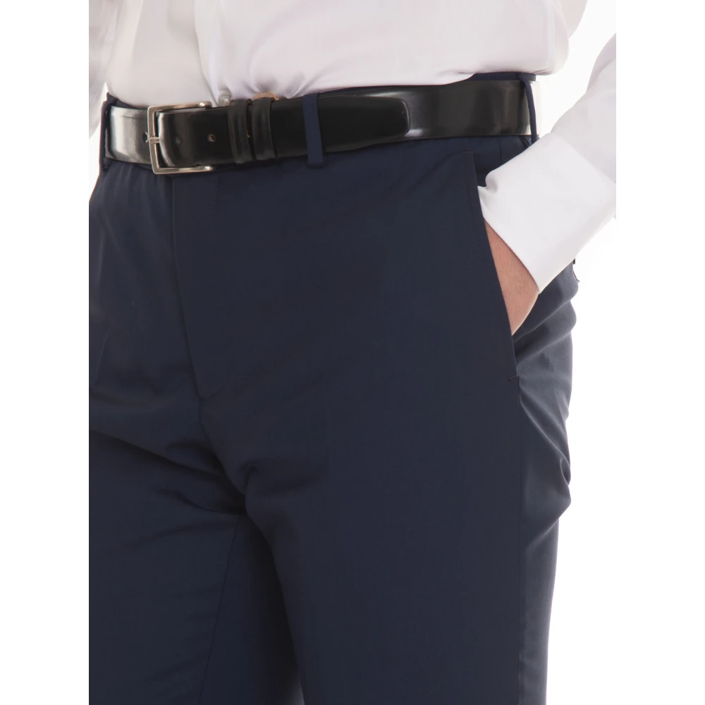 Paoloni Slim Fit 2-Knoops Pak met Zijopeningen Blue Heren