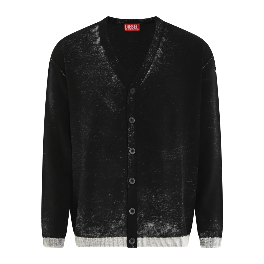 Diesel Men's Black Cardigans,, K Larence Button Up Cardigan Large