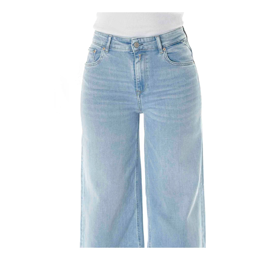 Replay Wide Leg Midwaist Jeans Blue Dames