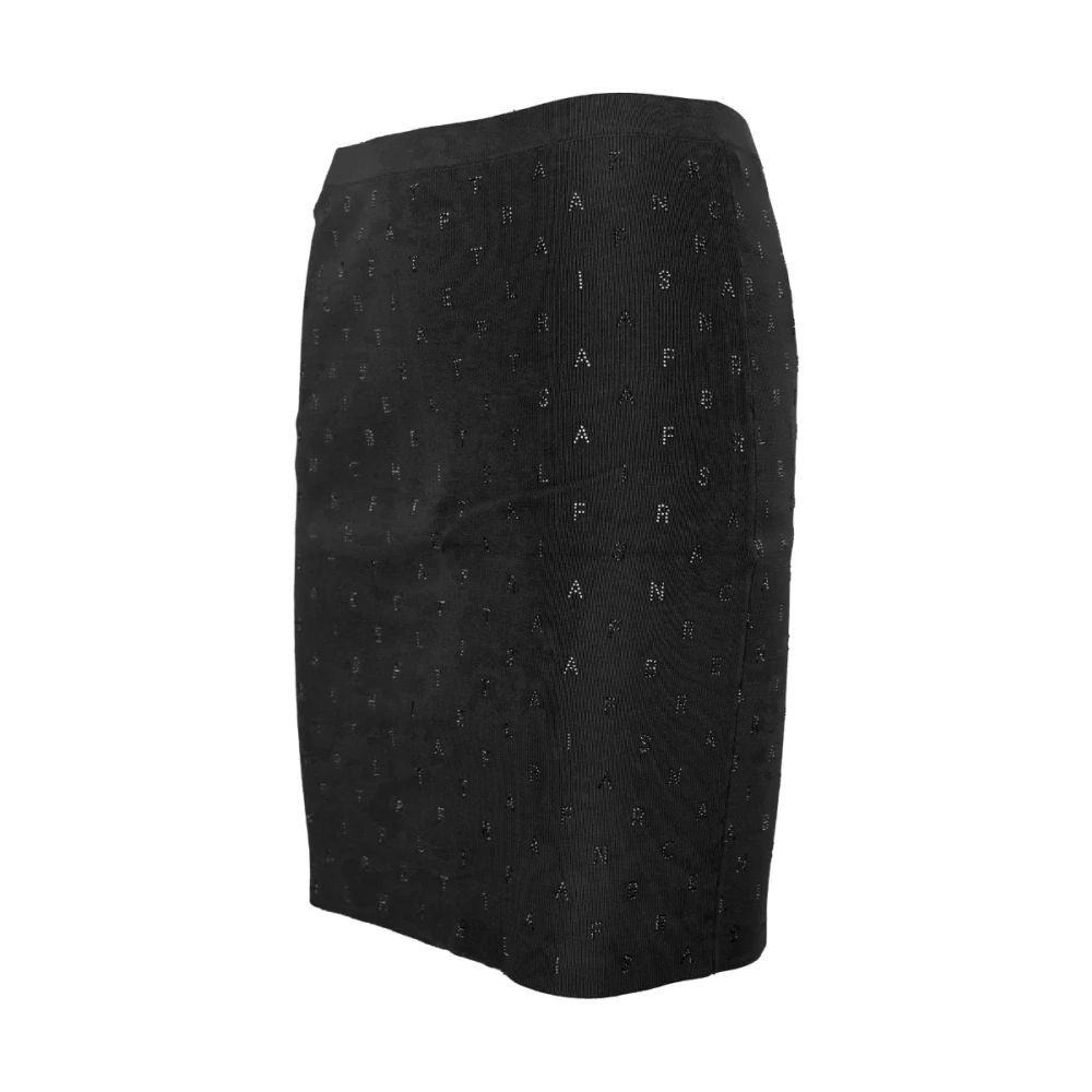 Elisabetta Franchi Korte Rok met Rits en Haak Black Dames