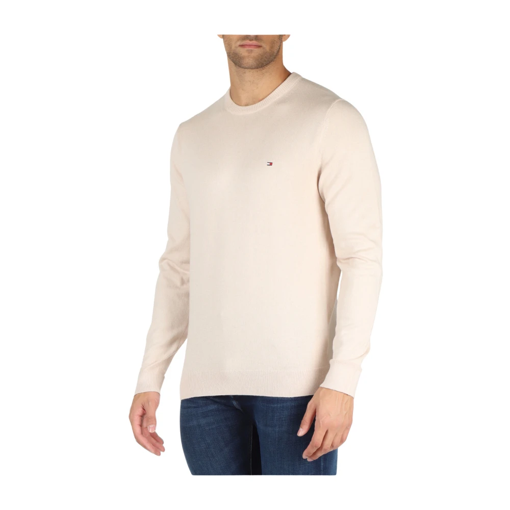 Tommy Hilfiger Katoenen en Cashmere Crewneck Sweater Beige Heren