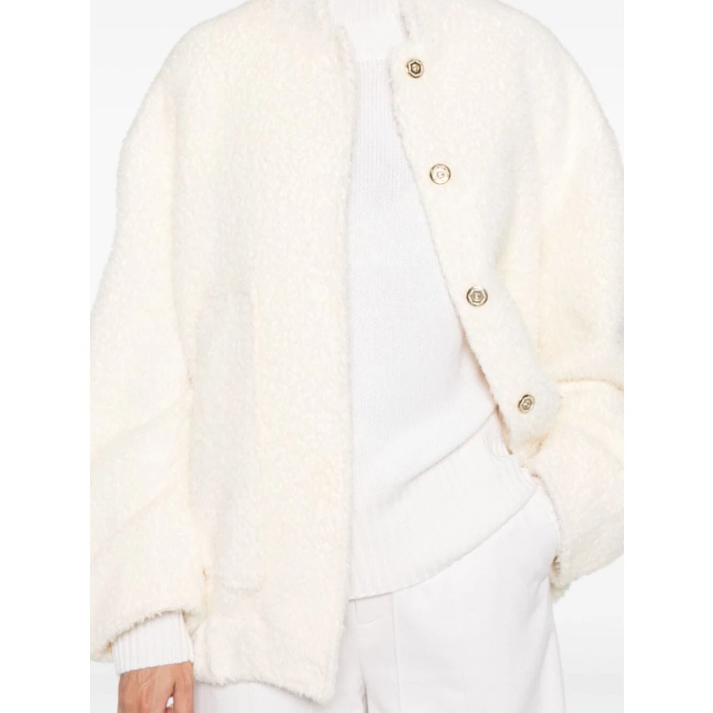 Semicouture Alpaca Blend Bomber Jas Beige Dames