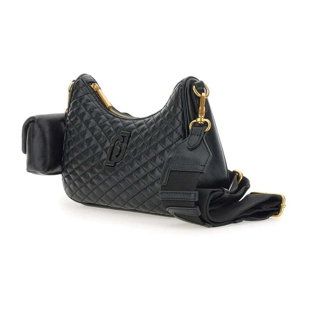 Liu Jo Zwarte Matelassè Schoudertas met Clutch Black Dames