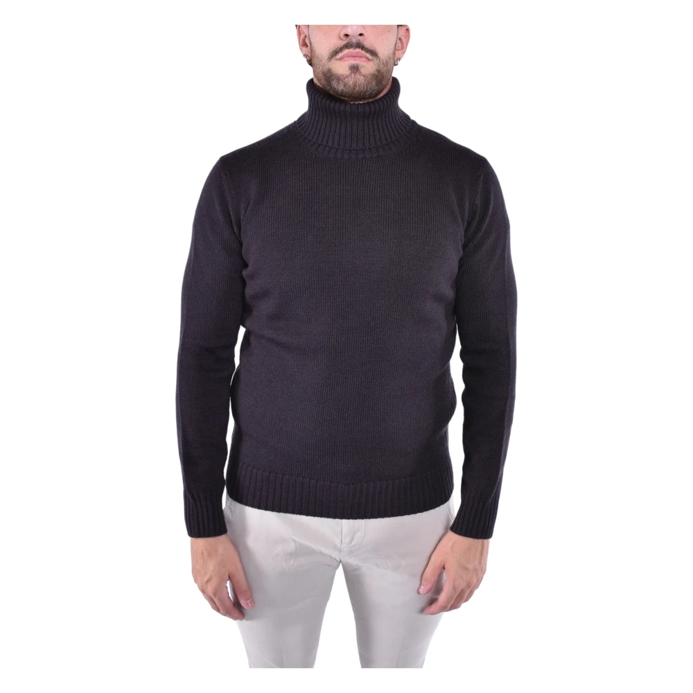 Kangra Brown Maglione Dolcevita In Maglia Rasata - Male - Turtlenecks - Xl - Knitwear