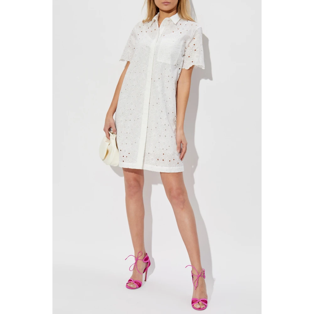 PS By Paul Smith Kanten jurk met zak White Dames