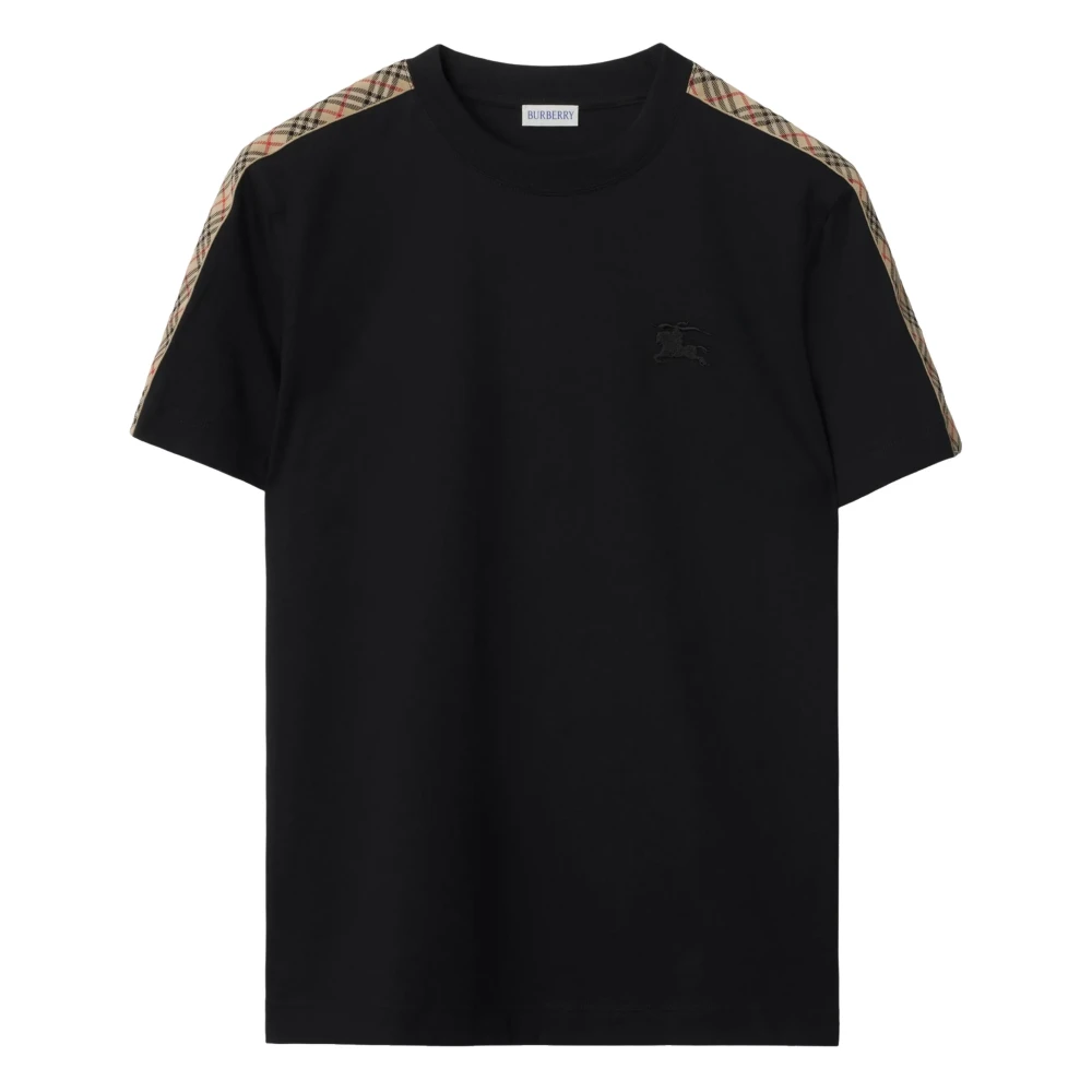 Burberry Zwarte katoenen T-shirt met Equestrian Knight Black Heren