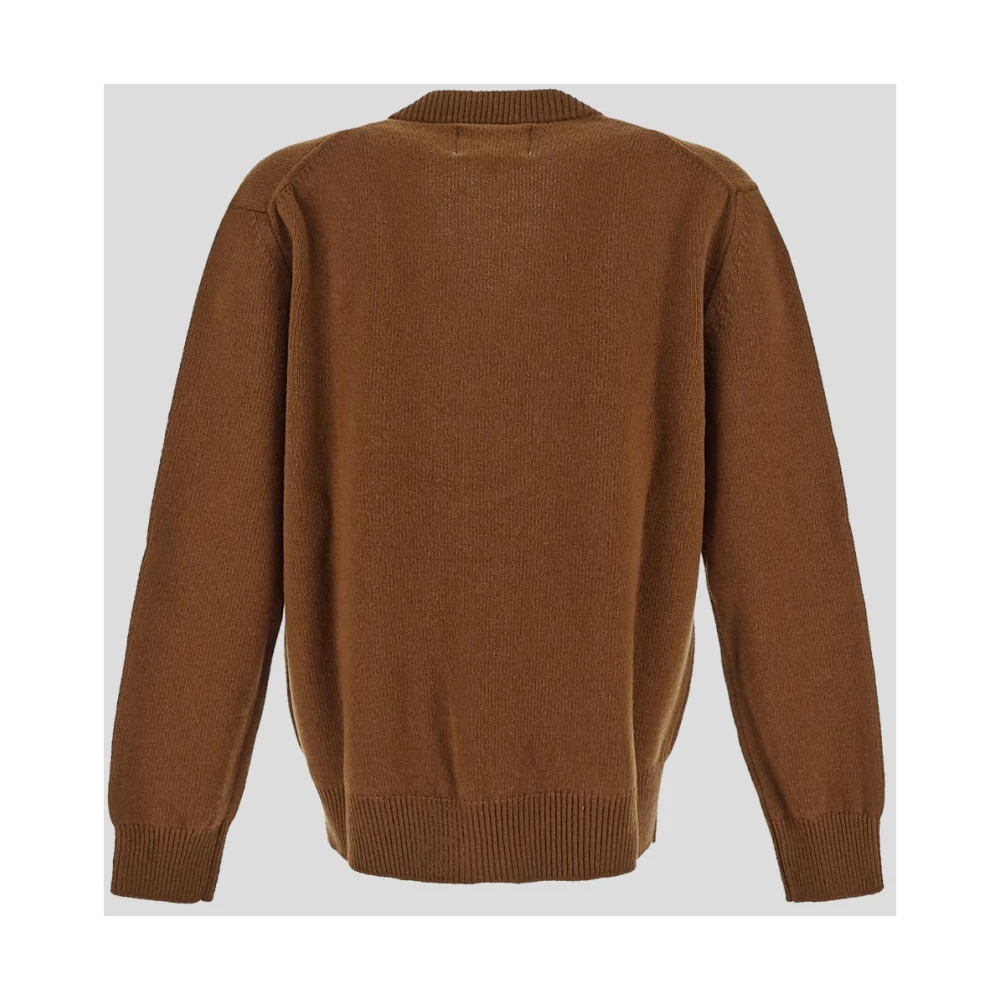 Seven Gauge Wollen Gebreide Vest Brown Heren