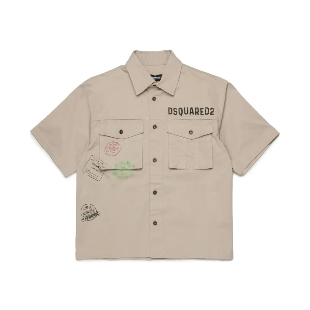 Dsquared2 Boys Beige Kids Shirts Cotton Elastane - Kids Shirts - 16 Y - Kids