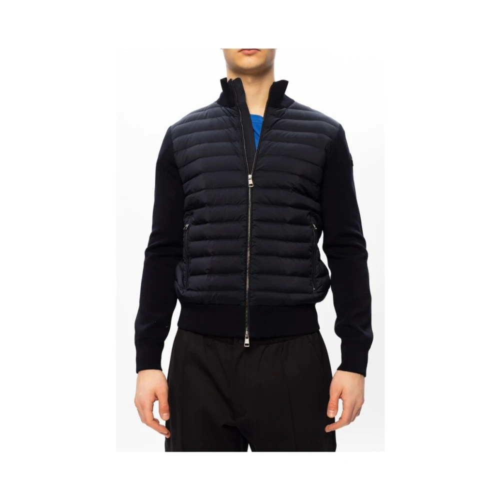 Moncler Gewatteerde Crêpe Ritsvest Blue Heren