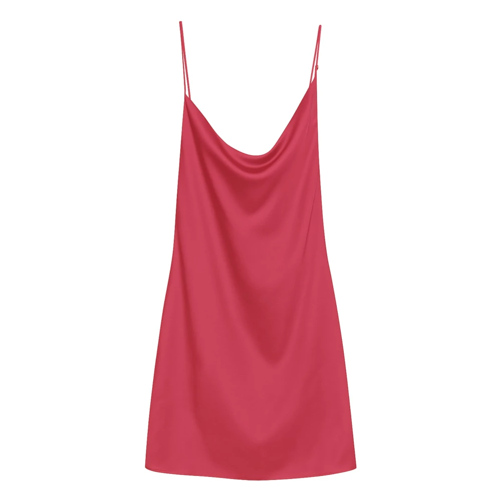 Me-Fui Women's Red Sensual Slip Dress In Blush Satin - Short Dresses - M - Dresses