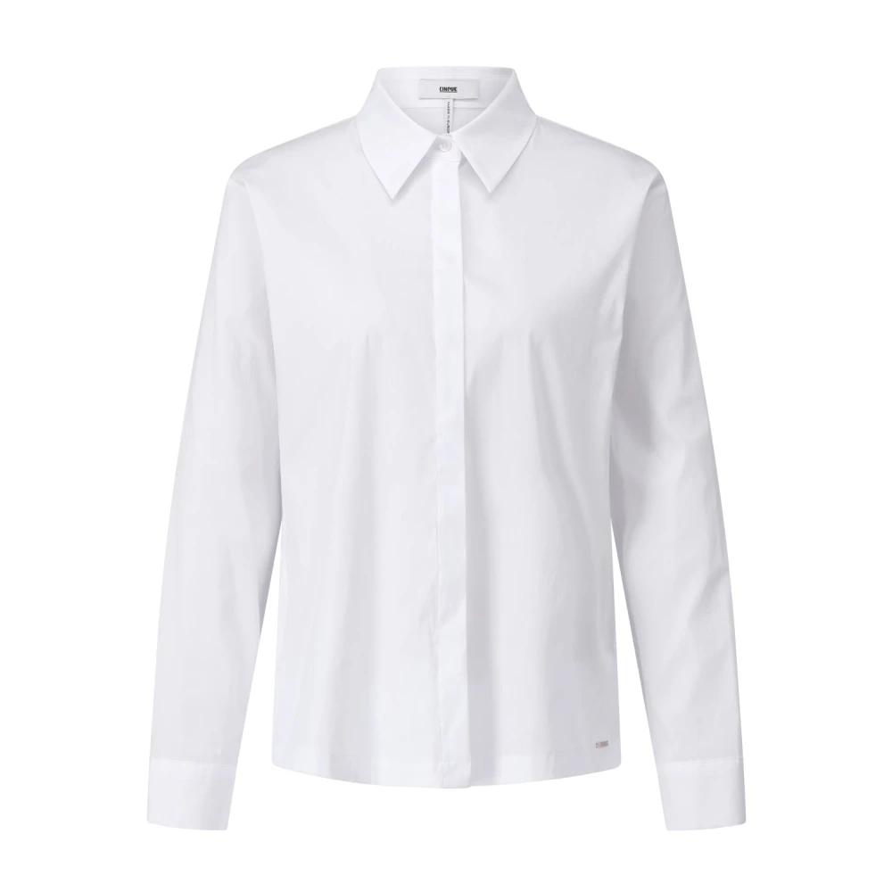 CINQUE Minimalistische Blouse met Kent Kraag White Dames