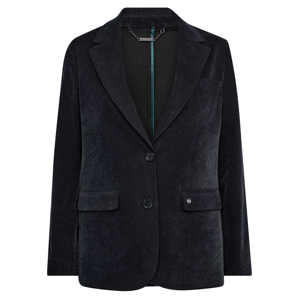 MOS MOSH Donkerblauwe Mary Shimmer Blazer Blue Dames