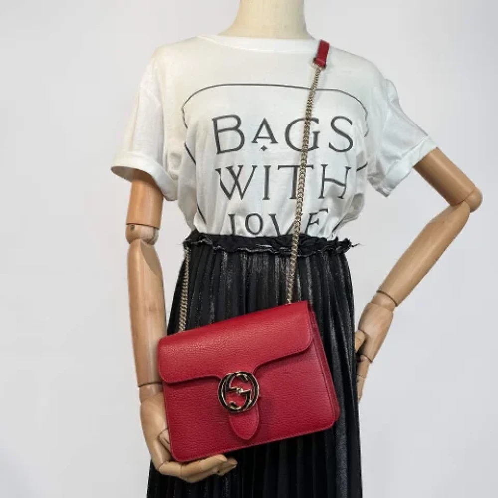 Gucci Vintage Pre-owned Leather gucci-bags Red Dames