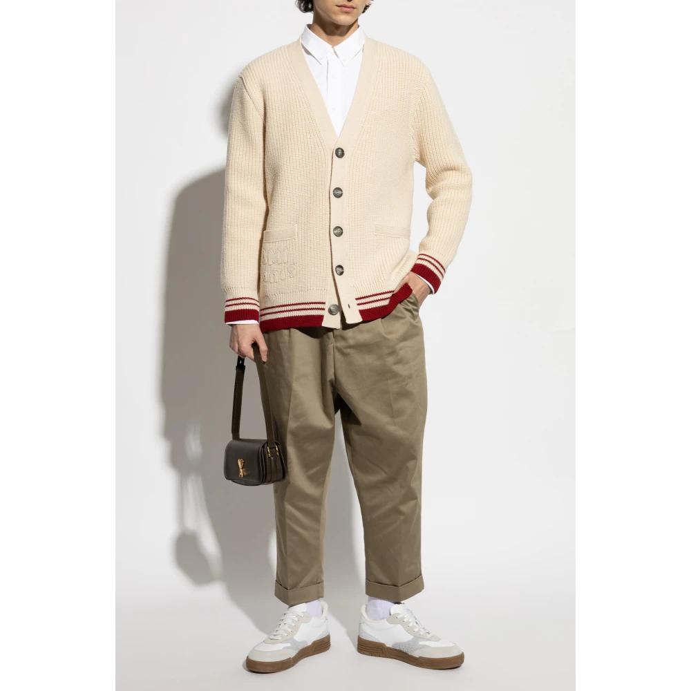 Ami Paris Wol wollen cardigan Beige Heren