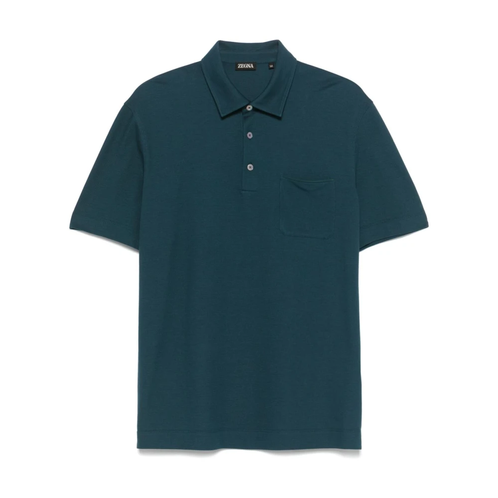 Ermenegildo Zegna Blauw Poloshirt met Borstzak Blue Heren
