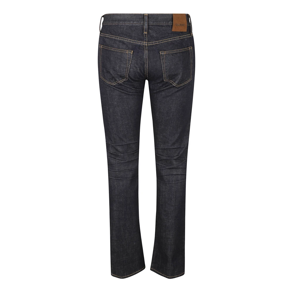 Tom Ford Stretch Rechte Pasvorm Denim Jeans Black Heren