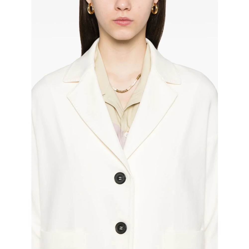 Circolo 1901 Witte Drop Shoulder Jas Italiaanse Stijl White Dames