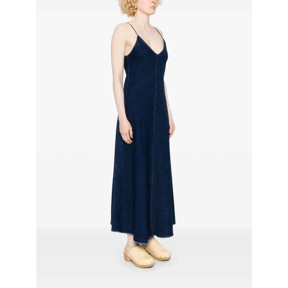 Forte Indigo Blauwe Spaghettiband Jurk Blue Dames