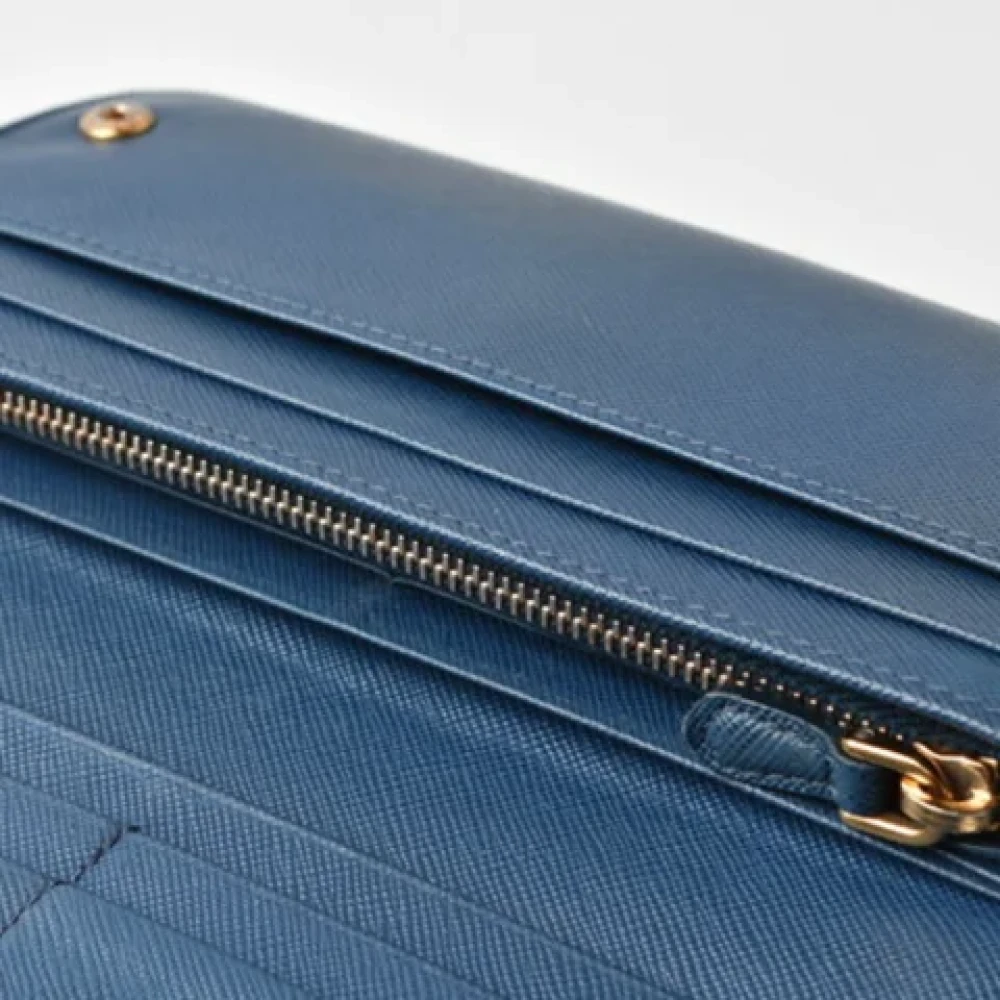 Prada Vintage Pre-owned Leather wallets Blue Dames