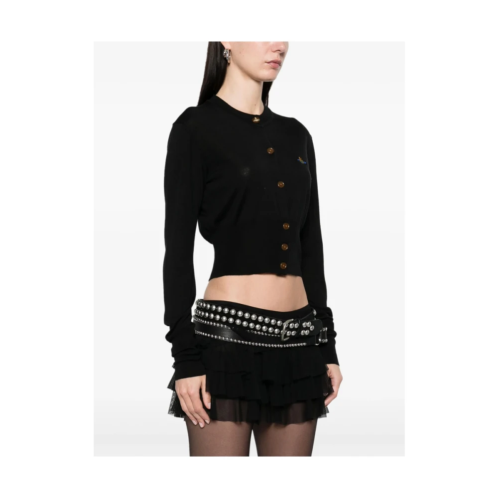 Vivienne Westwood Zwarte Crew Neck Sweater met Orb Logo Black Dames