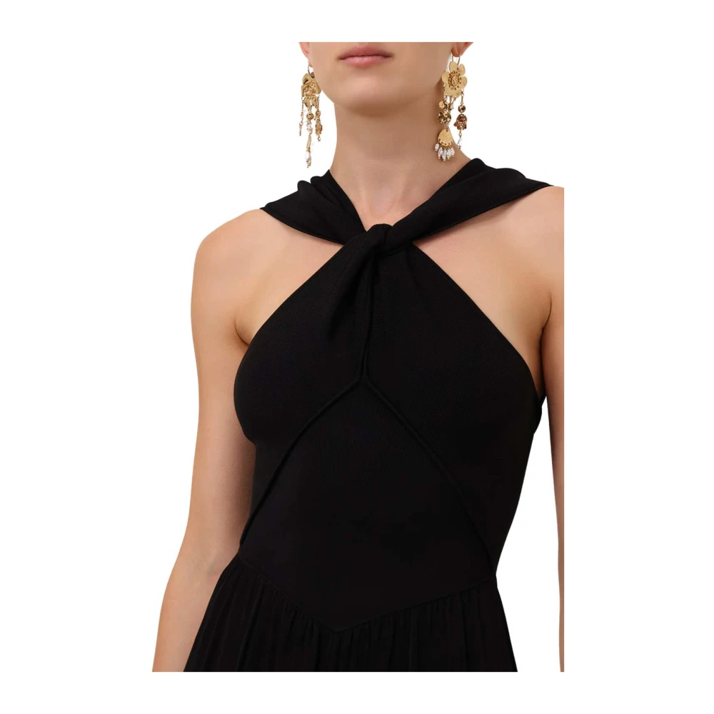 Zimmermann Zwart Halternek Midi Jurk Black Dames