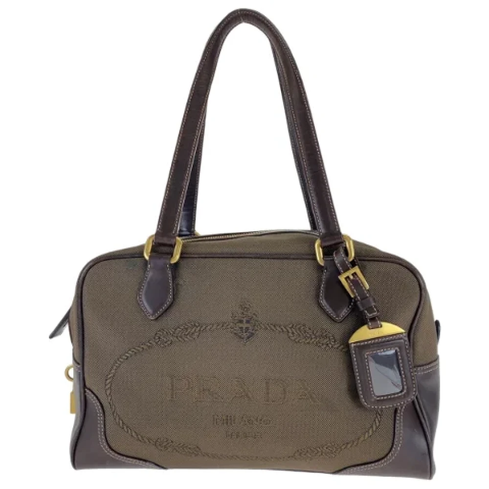 Prada Vintage Pre-owned Canvas prada-bags Brown Dames