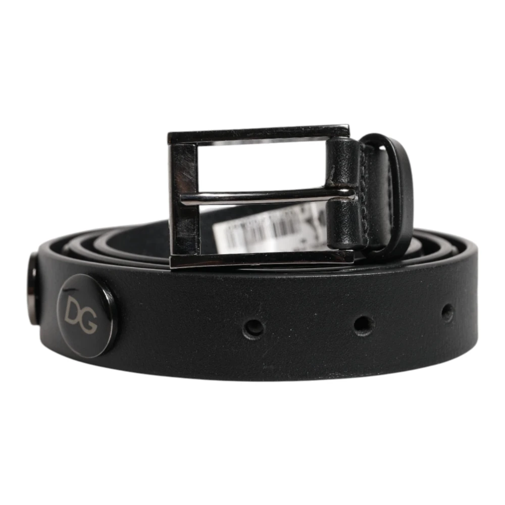 Dolce & Gabbana Unisex Black Luxury Leather Studs Belt