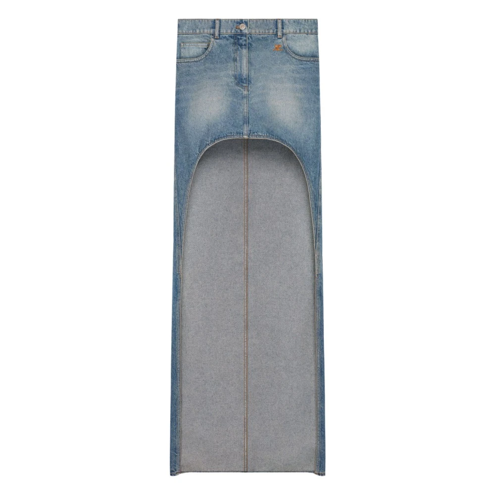 Courrèges Women's Blue Cut-Out Denim Skirt