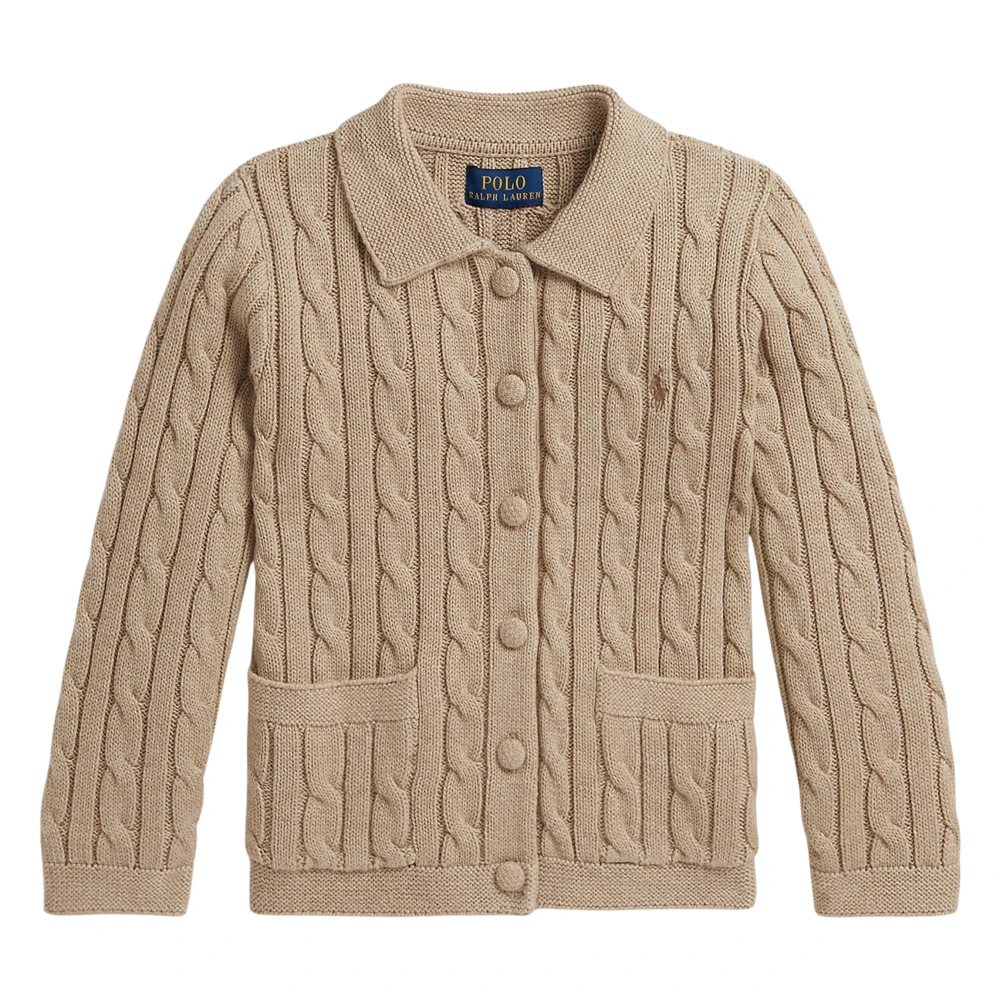 Ralph Lauren Girls Beige Cable Knit Cardigan - Kids Cardigans - 4 Y - Kids