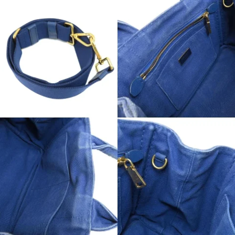Prada Vintage Pre-owned Canvas handbags Blue Dames