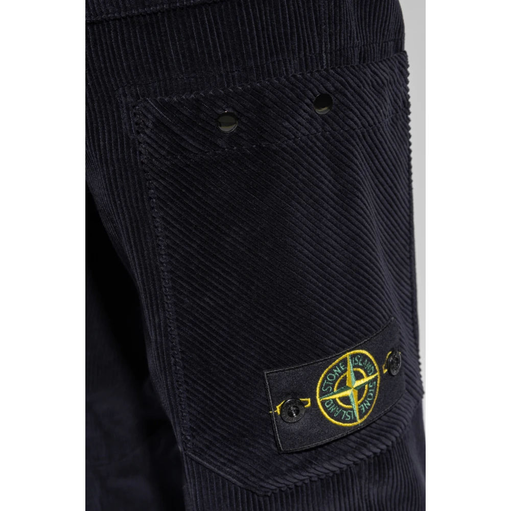Stone Island Broek met logo Black Heren