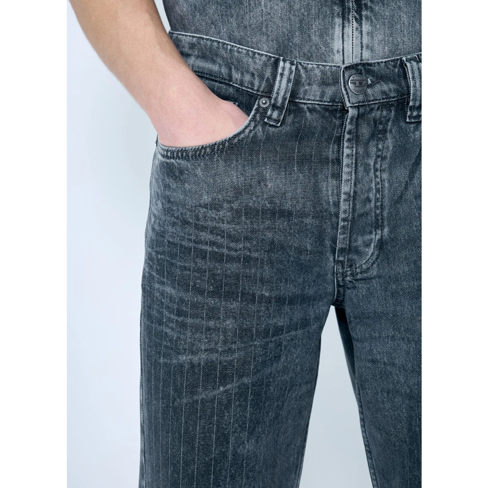 Diesel Pinstriped D-Macs Jeans Gray Heren