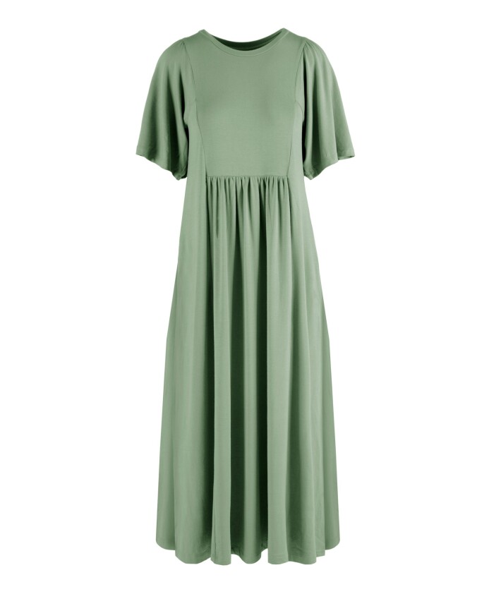 robe-longue-souple-avec-drape-et-fronces