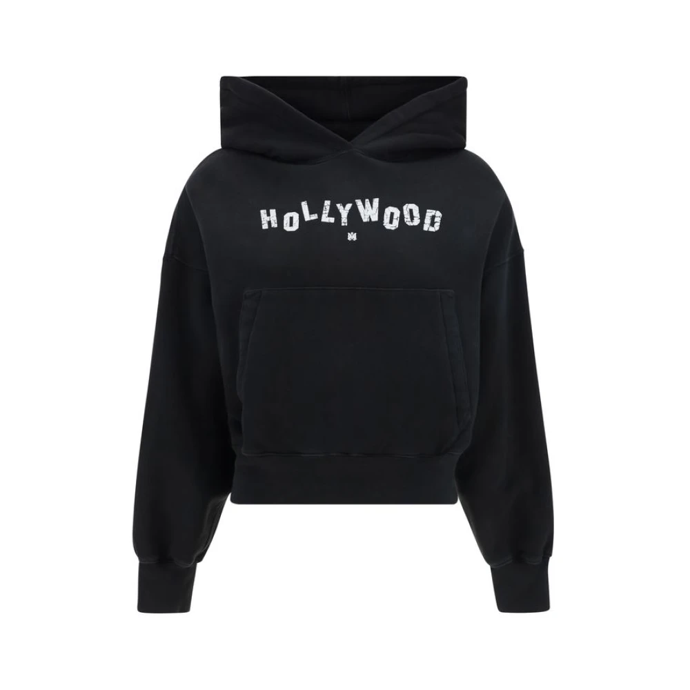 Amiri Katoenen hoodie met voorzak Black Dames