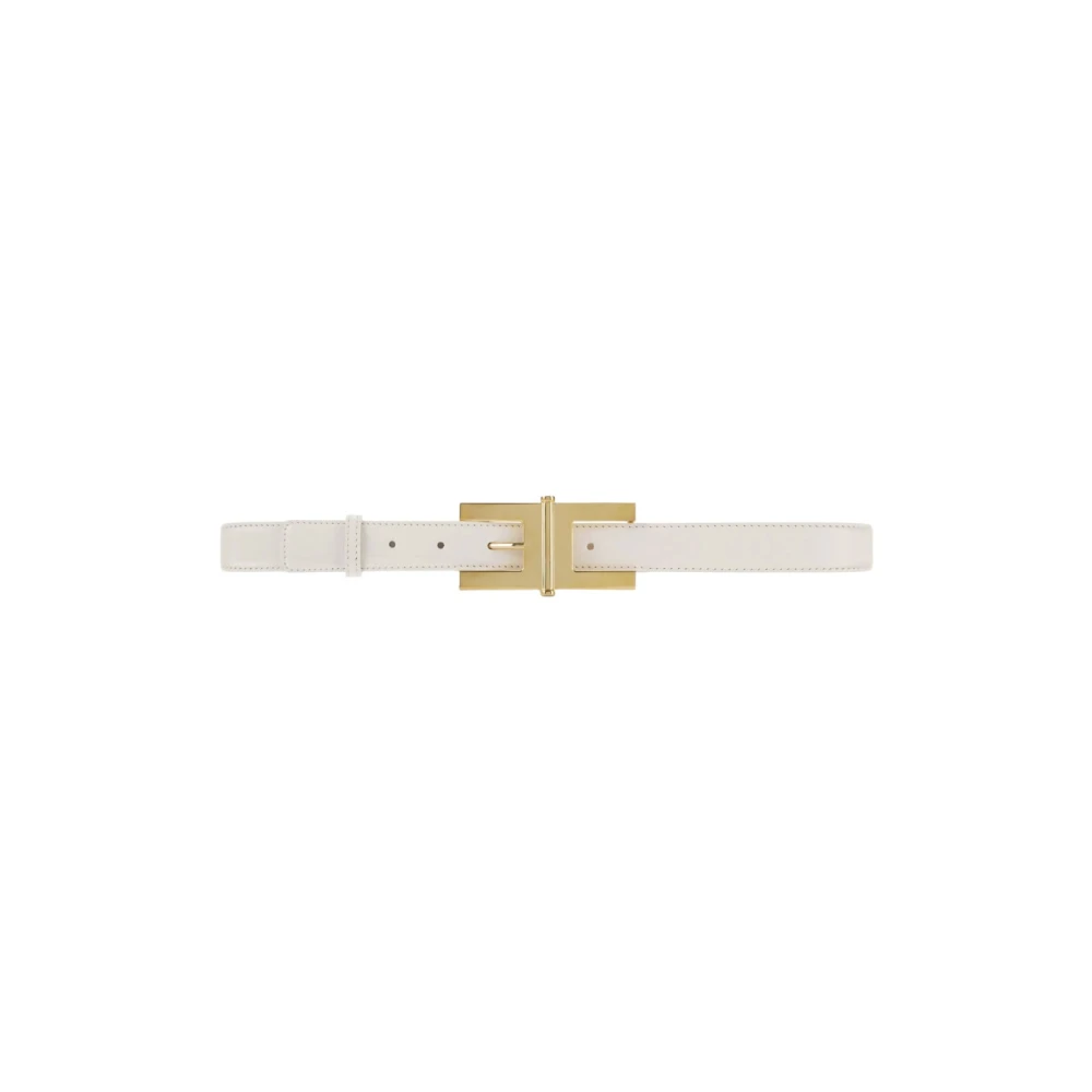 Elisabetta Franchi White Belts, Female, Xl, High Waist Belt