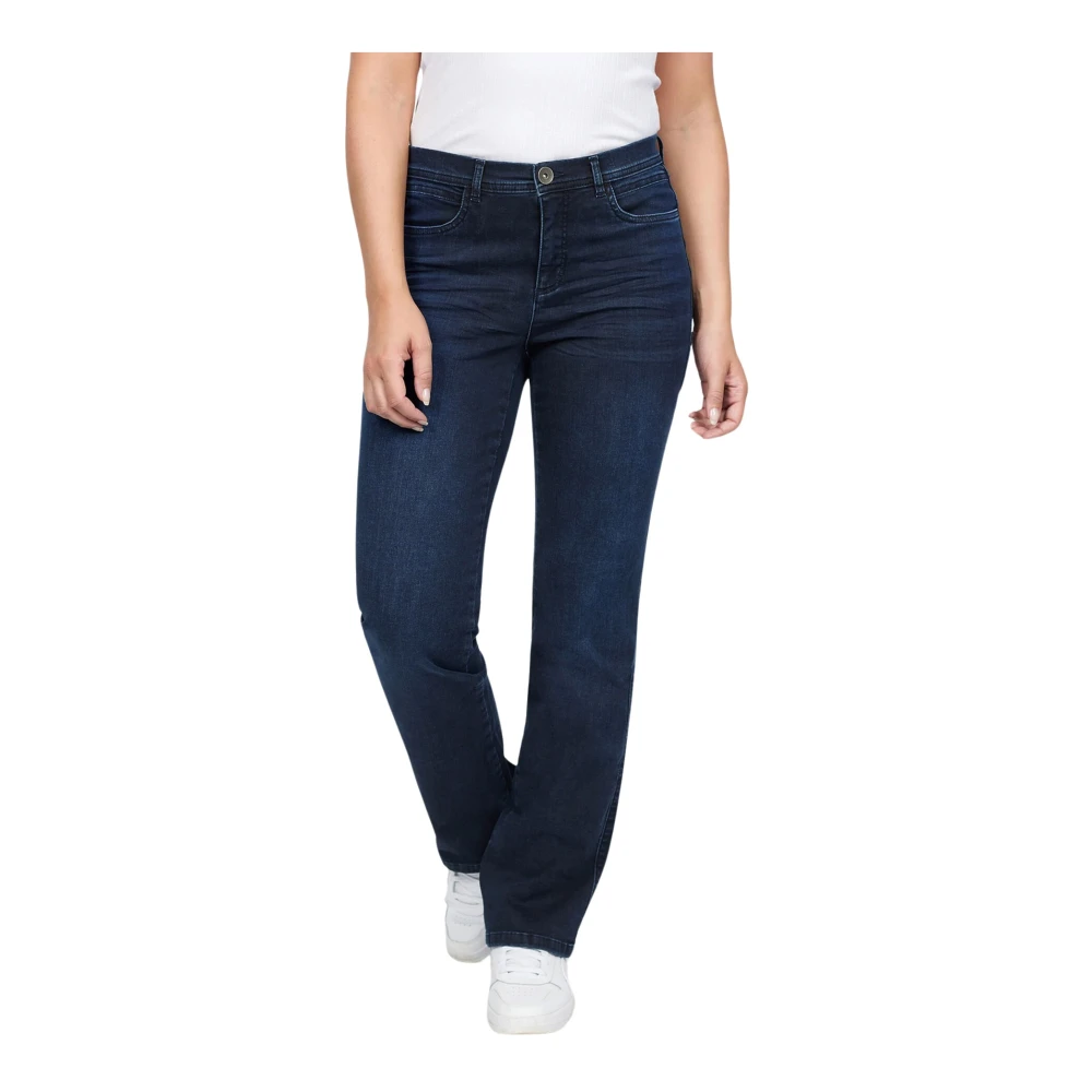 2-Biz Slim Fit Jeans Donkerblauw Multicolor Dames
