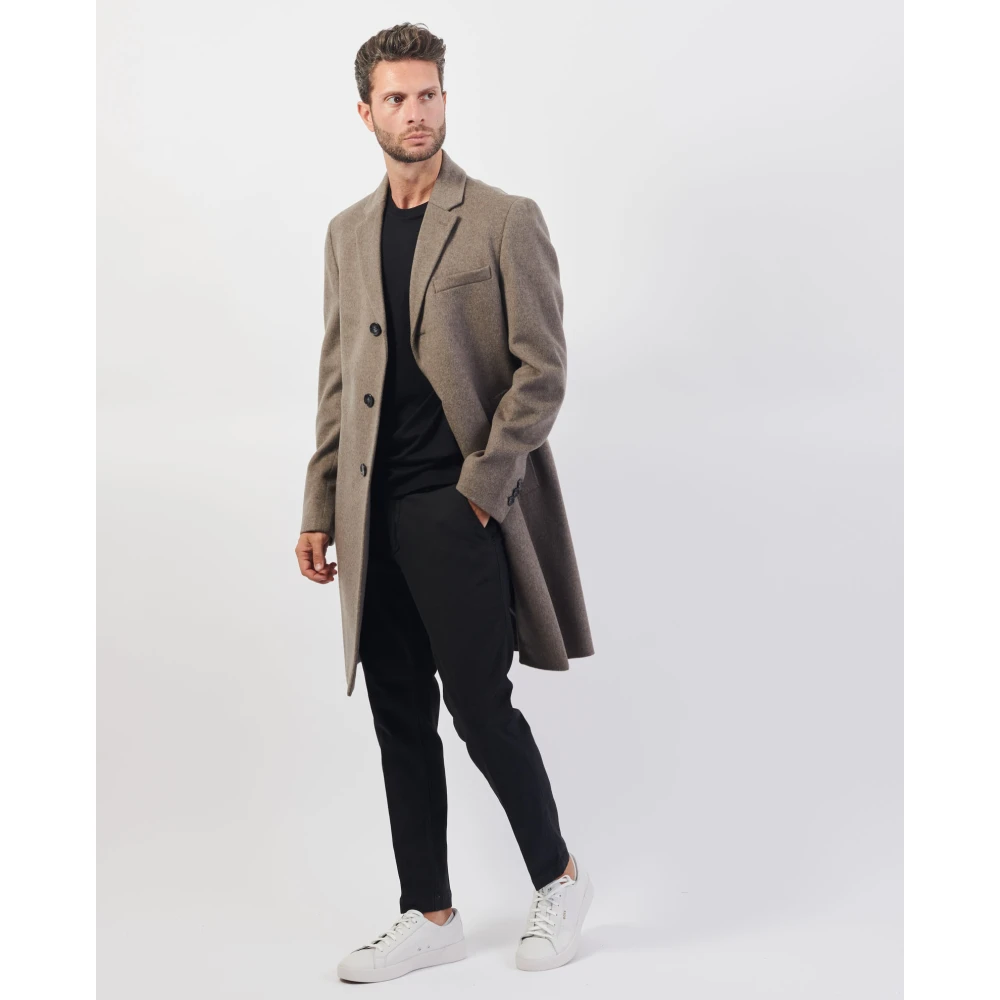 Hugo Boss Beige Formele Wol-Kasjmier Jas Beige Heren