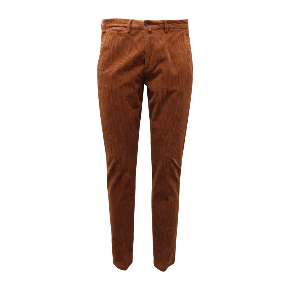 Briglia Men's Brown Slim-Fit Velvet Trousers