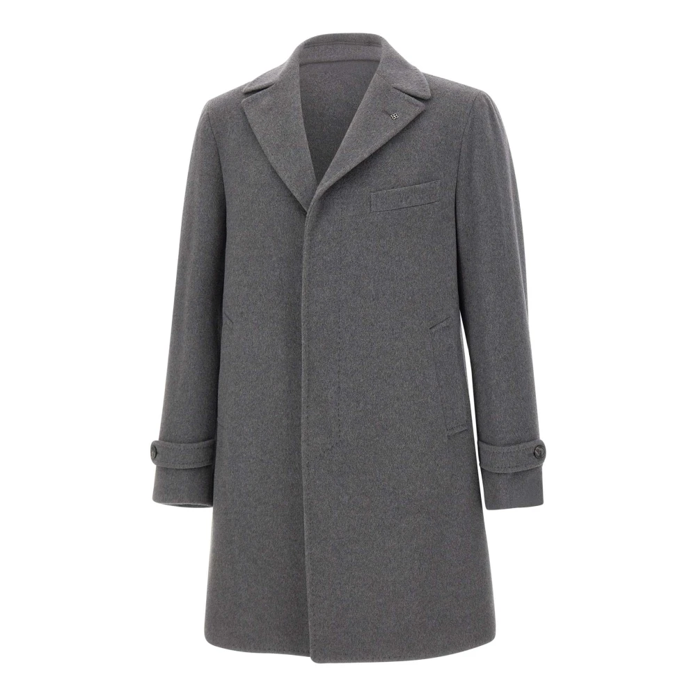 Tagliatore Men's Gray Thomas Coat - Single-Breasted Coats - L - Coats