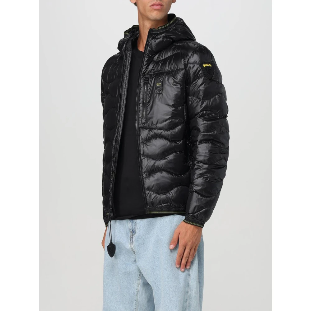 Blauer Zwarte Wave Jas Black Heren