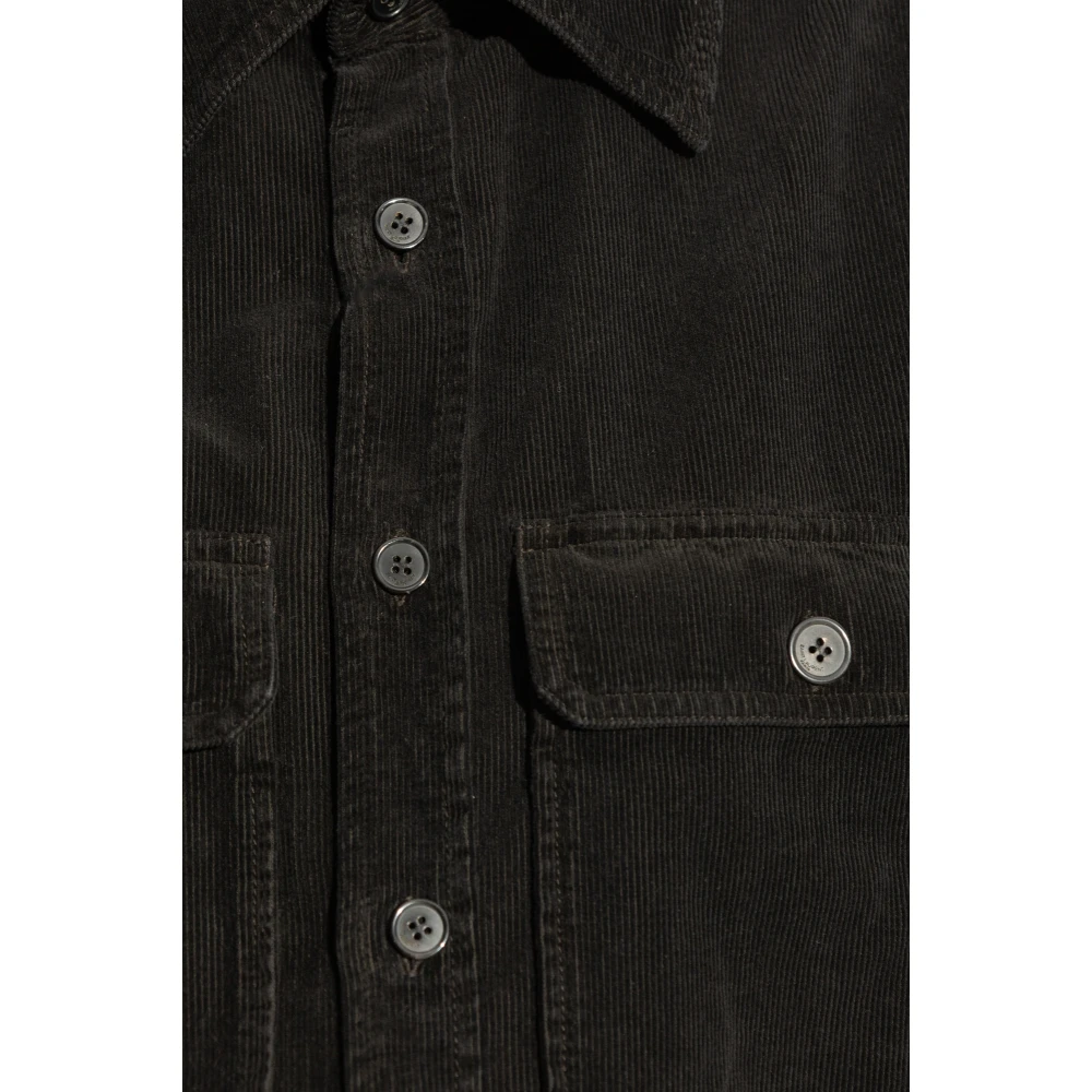 Saint Laurent Ribfluwelen overhemd Black Dames