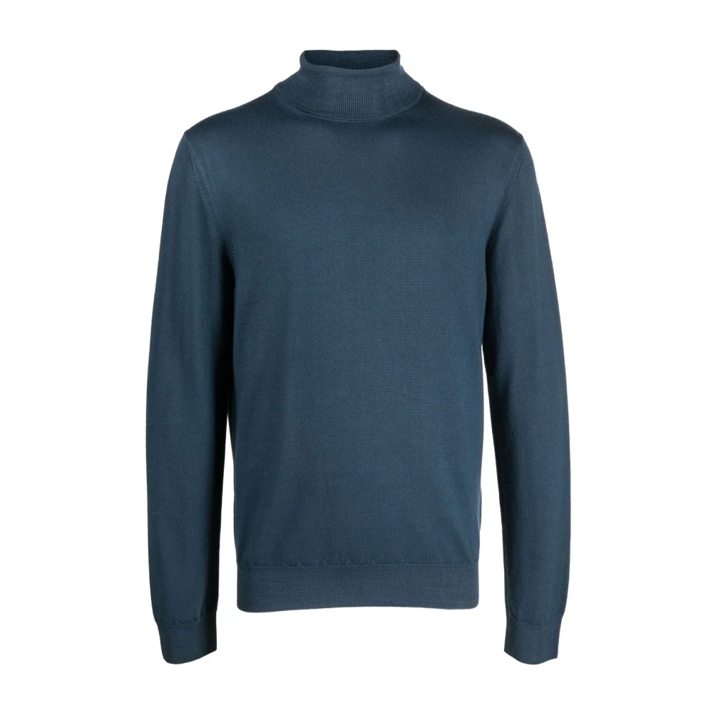 Boglioli Italiaanse Wol Rollneck Sweater Blue Heren