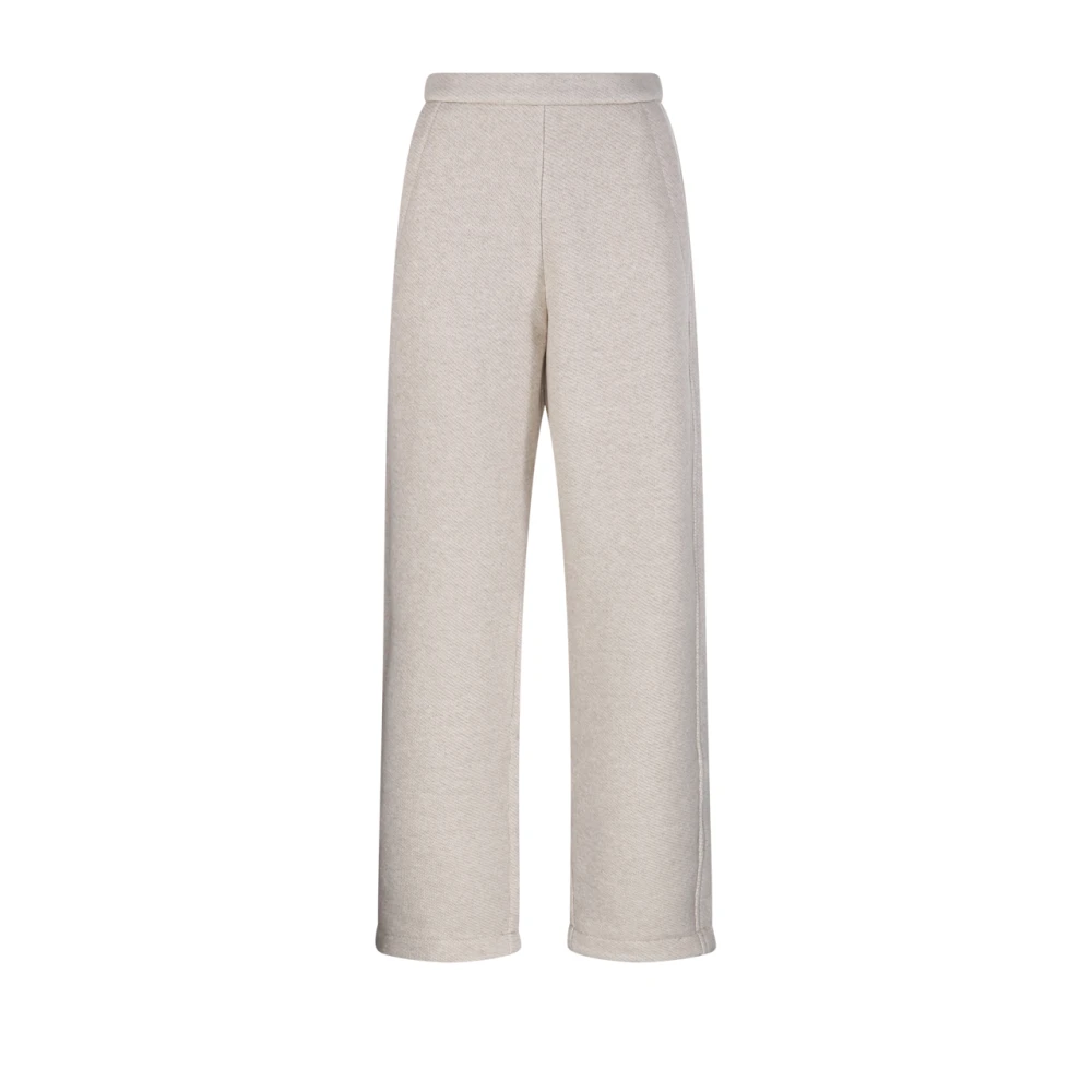 Max Mara Beige Wide Trousers, Female, M, Dente Jogging Trousers